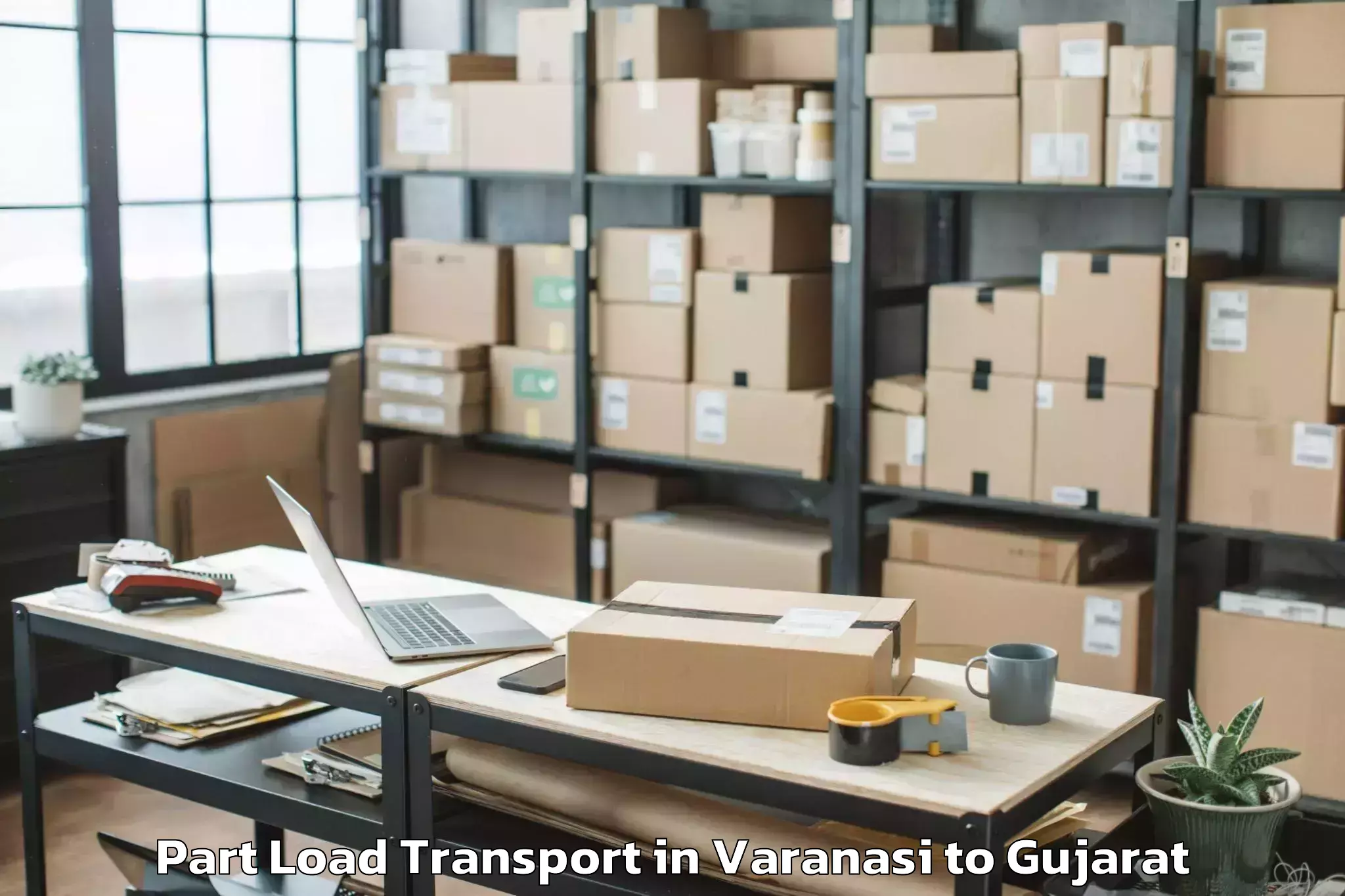 Professional Varanasi to Dhuwaran Part Load Transport